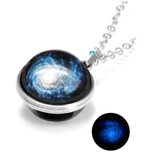COLLAR ESFERICO GALAXIA VIA LACTEA (BRILLA EN LA OSCURIDAD)