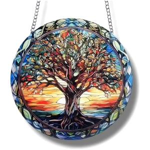 COLGANTE PLANO ARBOL DE LA VIDA ACRILICO IMPRESO 15 CM
