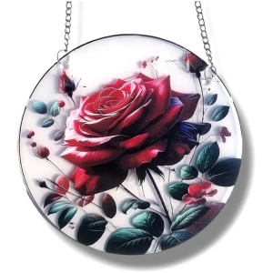 COLGANTE PLANO ROSA ACRILICO IMPRESO 15 CM