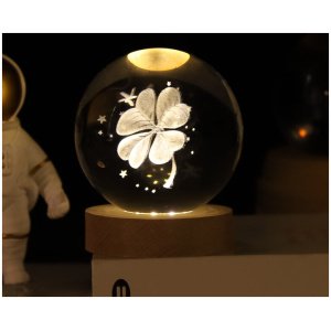 LAMPARA TREBOL 4 HOJAS ESFERA DE CRISTAL 6CM