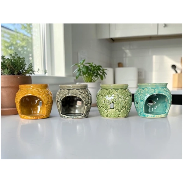 HORNITO FLORES LABRADAS 7 CM CERAMICA IL