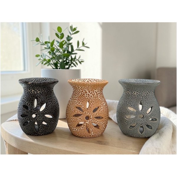 HORNITO TEXTURA CON FLOR 8 CM CERAMICA ILUMINARTE