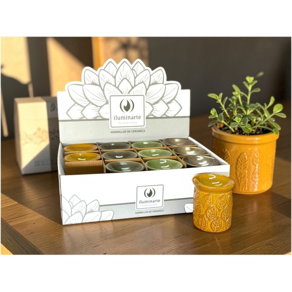 DISPLAY HORNITO HOJAS 8,7 CM X12 UNI CERAMICA IL
