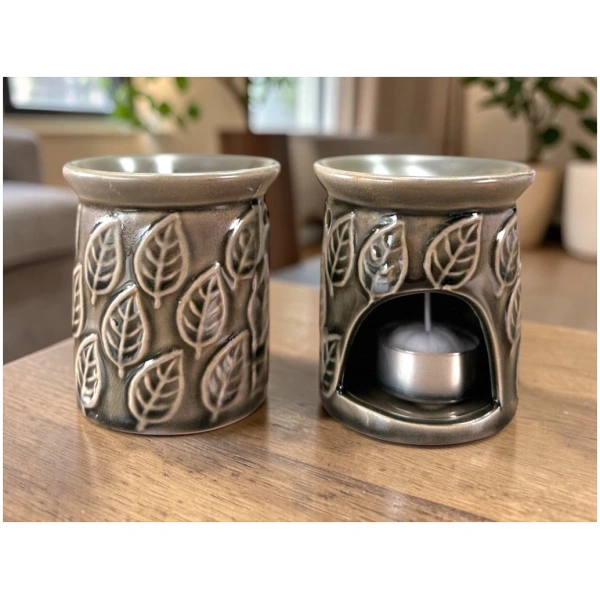 HORNITO HOJAS 8,7 CM CERAMICA
