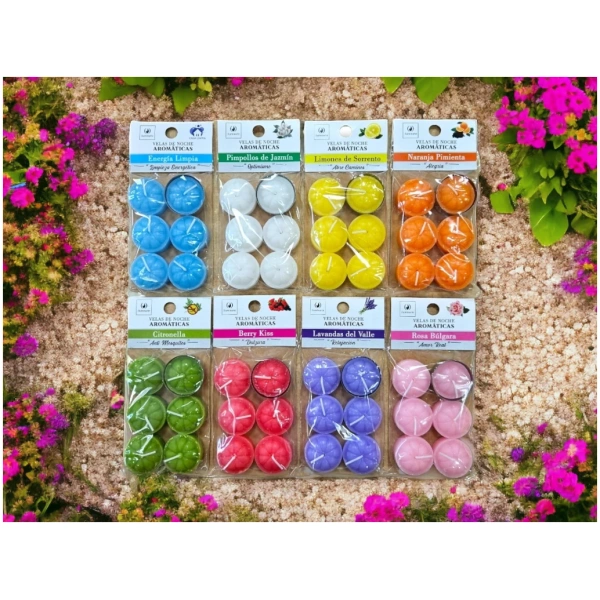 Velas de noche aromáticas x6 colgable