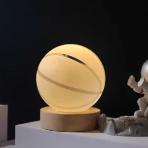 LAMPARA PELOTA BASQUET ESFERA DE CRISTAL 6CM