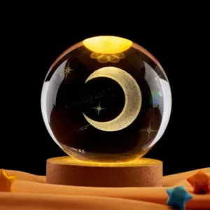 LAMPARA GIRATORIA MEDIA LUNA ESFERA DE CRISTAL 6CM
