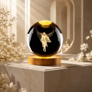 LAMPARA ANGEL ESFERA DE CRISTAL 6CM