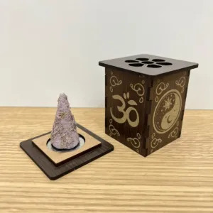 Porta cono cubo mini con vinilo (símil madera)