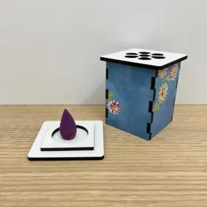 CUBO MINI CON VINILO PORTA CONO (SIMIL MADERA)